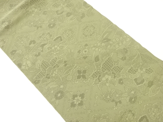 綴れ更紗唐花模様織出し名古屋帯